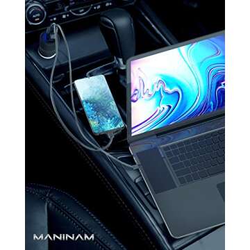 MANINAM Super Fast USB C Car Charger 73W Power Adapter