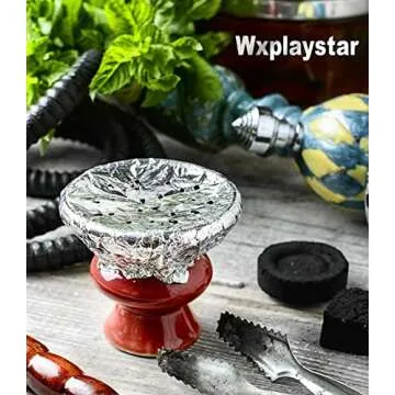 Wxplaystar Hookah Foil , 100Pcs Premium Pre Punched Hookah Aluminum Foil with Holes Heavy Duty Round Thickening Hookah Accessories，Hooka Shisha Foils 5.5 Inches 0.03mm, silver