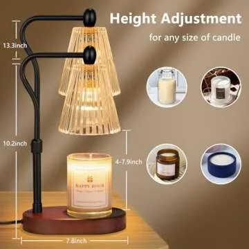 Imenlox Dimmable Candle Warmer Lamp with Timer, Electric Melting Lamps for Jar Candles, Wax Melt War...
