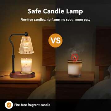Imenlox Dimmable Candle Warmer Lamp with Timer, Electric Melting Lamps for Jar Candles, Wax Melt Warmers with 2 * 50W Bulbs for Home Bedroom Decor