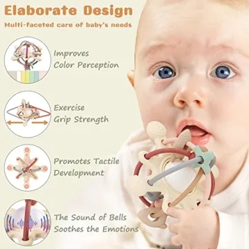 Cute and Safe DDMY Teething Rattle for Infants 0-12 Months