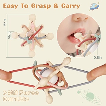 Cute and Safe DDMY Teething Rattle for Infants 0-12 Months