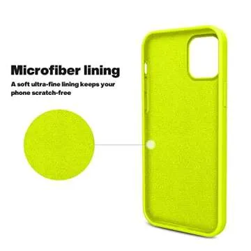 OTOFLY for iPhone 12 Pro Max Case, Military-Grade Protection, Shockproof Silicone, Anti-Fingerprint & Anti-Slip, Phone Case for iPhone 12 Pro Max, Fluorescent Yellow