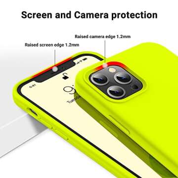 OTOFLY for iPhone 12 Pro Max Case, Military-Grade Protection, Shockproof Silicone, Anti-Fingerprint & Anti-Slip, Phone Case for iPhone 12 Pro Max, Fluorescent Yellow