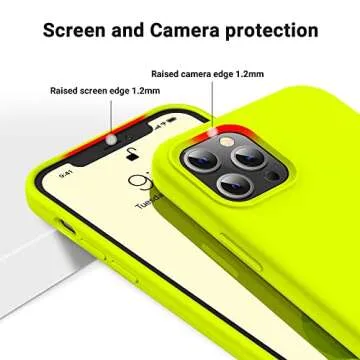 OTOFLY for iPhone 12 Pro Max Case, Military-Grade Protection, Shockproof Silicone, Anti-Fingerprint & Anti-Slip, Phone Case for iPhone 12 Pro Max, Fluorescent Yellow