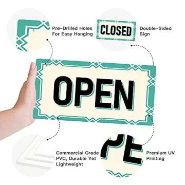 Putuo Decor Reversible Open Closed Sign for Home & Business