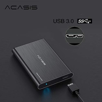 ACASIS 500GB USB3.0 2.5" Portable External Hard Drive for Desktop Laptop HDD Hard Disk (500GB, Black)
