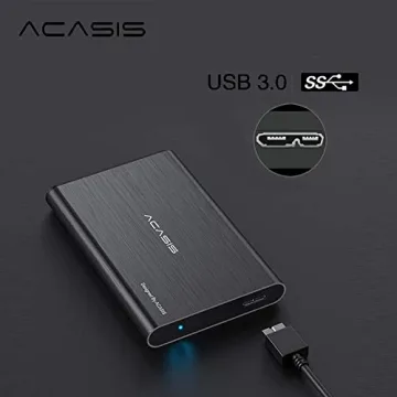 ACASIS 500GB USB3.0 2.5" Portable External Hard Drive for Desktop Laptop HDD Hard Disk (500GB, Black)
