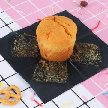 Caperci Standard Tulip Cupcake Liners for Baking 120 Counts - Greaseproof Muffin Baking Cups for Wedding Birthday Party Baby Shower Festivals Christmas (Black)