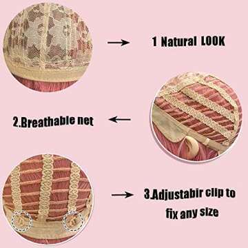 NiceLisa Pink Short Wavy Cosplay Wig for Anime Lovers