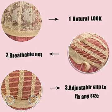 NiceLisa Pink Short Wavy Cosplay Wig for Anime Lovers