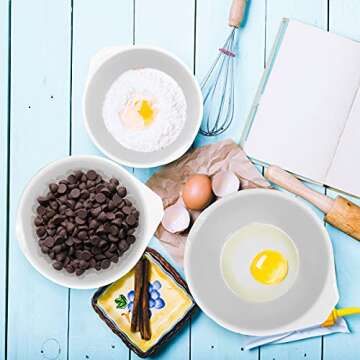 GLAD Mixing Bowls with Pour Spout, Set of 3 | Nesting Design Saves Space | Non-Slip, BPA Free, Dishw...