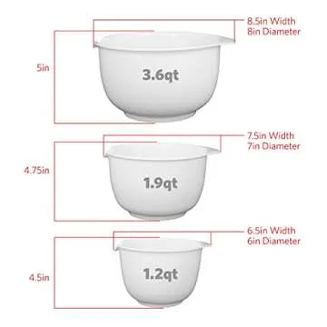 GLAD Mixing Bowls Set of 3 - Lightweight & BPA-Free