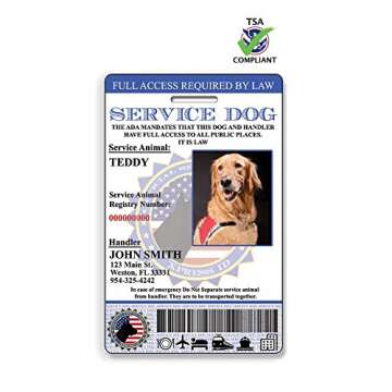XpressID Holographic Custom Service Dog ID Card with Photo - Registration to Service Animal Registry...