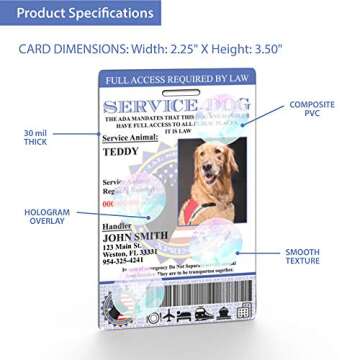 XpressID Custom Service Dog ID Card with Digital ID