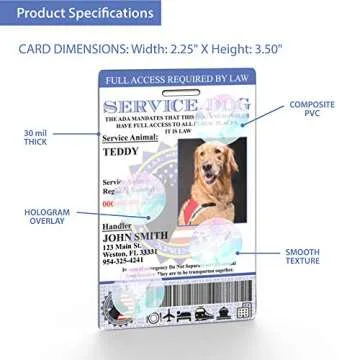 XpressID Custom Service Dog ID Card with Digital ID