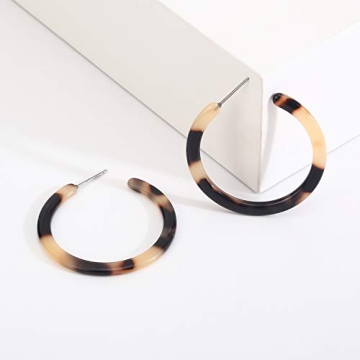 Stylish BaubleStar Tortoise Shell Hoop Earrings For Women