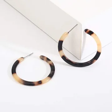 Stylish BaubleStar Tortoise Shell Hoop Earrings For Women