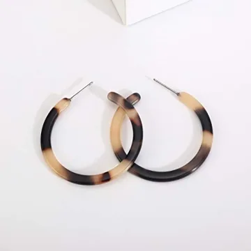 Stylish BaubleStar Tortoise Shell Hoop Earrings For Women