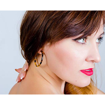 Stylish BaubleStar Tortoise Shell Hoop Earrings For Women