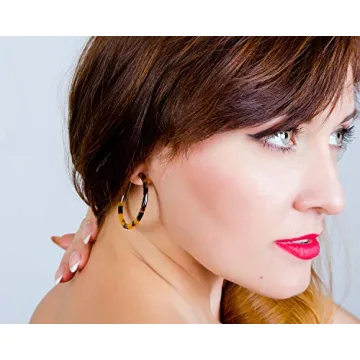 Stylish BaubleStar Tortoise Shell Hoop Earrings For Women
