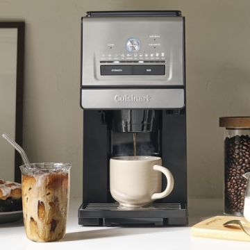 Cuisinart Coffee Maker, Custom Grind and Brew Single Cup Coffee Maker, 6 Cup Sizes, Built-in Stainle...