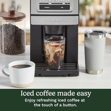 Cuisinart Coffee Maker, Custom Grind and Brew Single Cup Coffee Maker, 6 Cup Sizes, Built-in Stainless Steel Burr Mill, Adjustable Strength, Grind Control and Over Ice Feature, Easy Cleaning, DGB-30