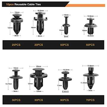 635Pcs Car Push Retainer Clips - All-in-One Fastener Kit