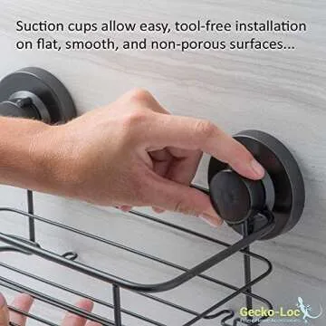 Gecko-Loc Shower Squeegee with Suction Cup Hook - Silver