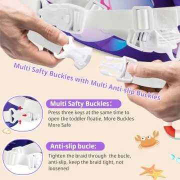 Elejolie Kid Swim Vest for Child Learn Swiming Training,Infant Safety Swim Aid Jacket for Toddler 2 3 4 5 6 Years Old,Arm Wings for Baby 22-66lbs