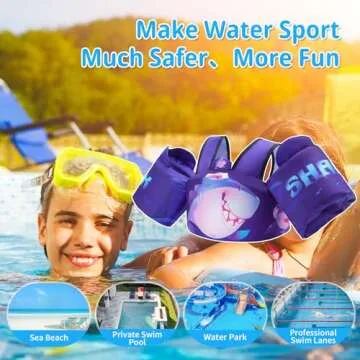 Elejolie Kid Swim Vest for Child Learn Swiming Training,Infant Safety Swim Aid Jacket for Toddler 2 3 4 5 6 Years Old,Arm Wings for Baby 22-66lbs