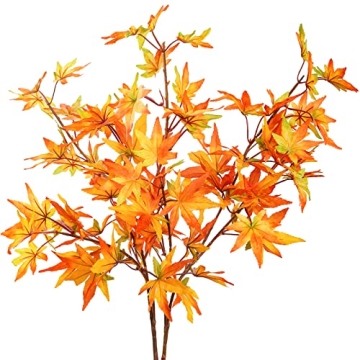 Miayon 2 Pack Artificial Maple Leaves for Home Thanksgiving and Fall Decor