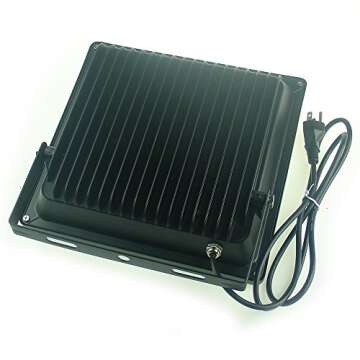 QUANS 50W Ultra Violet UV LED Light for Curing Glue Blacklight Fishing Aquarium Glow in The Dark Special Effects, 110V US Plug (50 Watt)