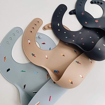 Stylish Mushie Silicone Baby Bib Waterproof Adjustable Fit