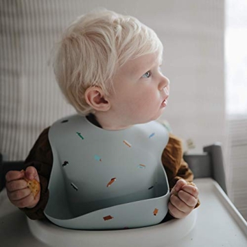Stylish Mushie Silicone Baby Bib Waterproof Adjustable Fit