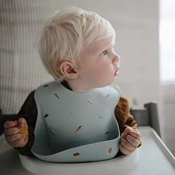 Stylish Mushie Silicone Baby Bib Waterproof Adjustable Fit