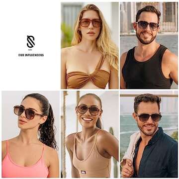 SOJOS Retro Vintage Square Polarized Sunglasses for All