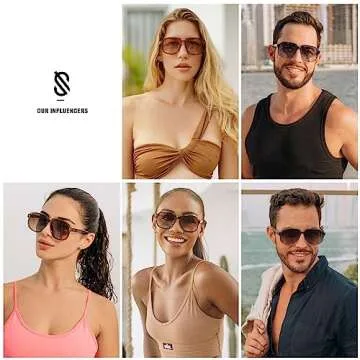 SOJOS Retro Vintage Square Polarized Sunglasses for All