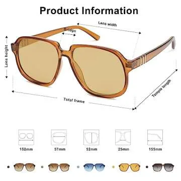 SOJOS Retro Vintage Square Polarized Sunglasses for All
