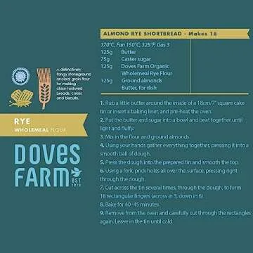 Doves Farm Organic Rye Wholemeal Flour | High Fiber Baking Flour