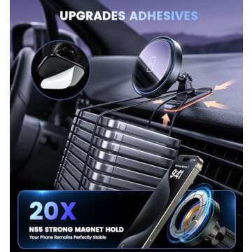 Mag-Safe Car Mount Charger for iPhone 15W Wireless Charging