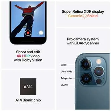 Apple iPhone 12 Pro (128GB, Silver) [Locked] + Carrier Subscription