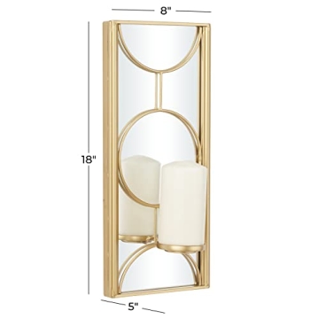 CosmoLiving Metal Geometric Candle Wall Sconce in Gold