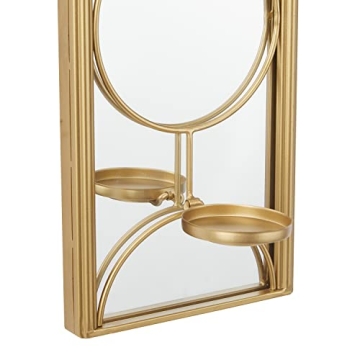 CosmoLiving Metal Geometric Candle Wall Sconce in Gold