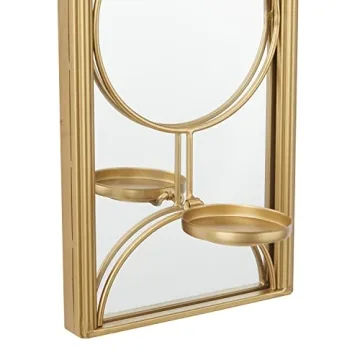 CosmoLiving Metal Geometric Candle Wall Sconce in Gold