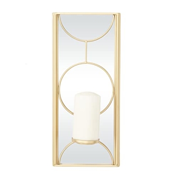 CosmoLiving Metal Geometric Candle Wall Sconce in Gold