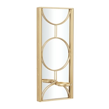 CosmoLiving Metal Geometric Candle Wall Sconce in Gold