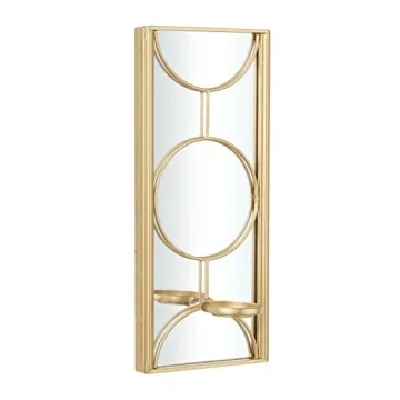 CosmoLiving Metal Geometric Candle Wall Sconce in Gold