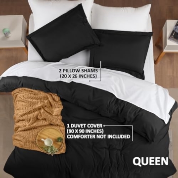 Utopia Bedding Queen Duvet Cover Set Soft Brushed Microfiber