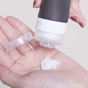 AMMAX Travel Bottles, Leakproof Silicone Refillable Travel Containers, Squeezable Tube Sets Cosmetic Toiletry Containers for Shampoo Lotion Soap 4 Pack (3 fl. oz)